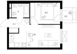 1-к квартира, вторичка, 33м2, 5/13 этаж
