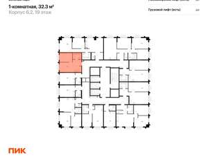 1-к квартира, вторичка, 32м2, 19/25 этаж