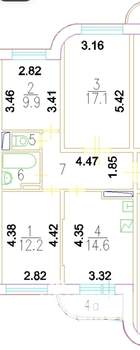 3-к квартира, вторичка, 67м2, 4/11 этаж