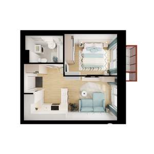 1-к квартира, вторичка, 33м2, 3/12 этаж