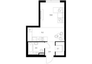 Студия квартира, вторичка, 28м2, 11/28 этаж