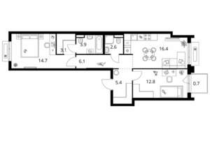 2-к квартира, вторичка, 66м2, 5/13 этаж