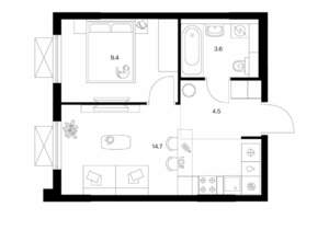 1-к квартира, вторичка, 32м2, 11/11 этаж