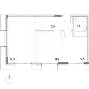 2-к квартира, вторичка, 51м2, 2/7 этаж