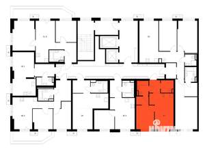 1-к квартира, вторичка, 37м2, 7/12 этаж