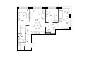 3-к квартира, вторичка, 77м2, 13/28 этаж