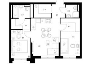 2-к квартира, вторичка, 54м2, 7/28 этаж