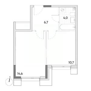 1-к квартира, вторичка, 36м2, 2/7 этаж