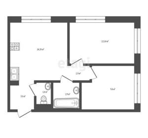 2-к квартира, вторичка, 45м2, 25/25 этаж