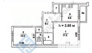 2-к квартира, вторичка, 54м2, 12/16 этаж