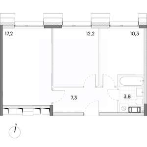 2-к квартира, вторичка, 51м2, 5/7 этаж