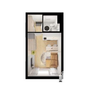 Студия квартира, вторичка, 20м2, 15/25 этаж