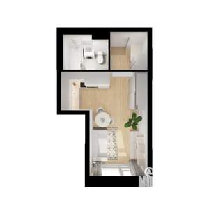 Студия квартира, вторичка, 24м2, 12/25 этаж