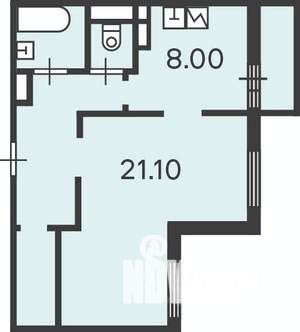 1-к квартира, вторичка, 44м2, 2/9 этаж
