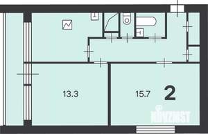 2-к квартира, вторичка, 50м2, 14/14 этаж