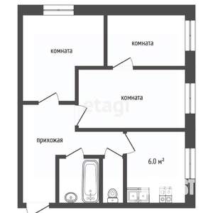 3-к квартира, вторичка, 51м2, 3/9 этаж