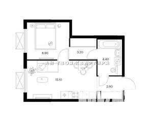 1-к квартира, вторичка, 35м2, 6/21 этаж