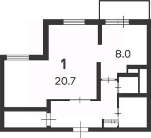 1-к квартира, вторичка, 44м2, 3/10 этаж
