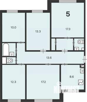 6-к квартира, вторичка, 101м2, 1/12 этаж