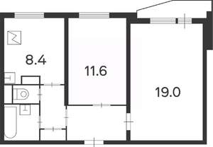 2-к квартира, вторичка, 51м2, 15/17 этаж
