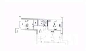 2-к квартира, вторичка, 47м2, 2/10 этаж