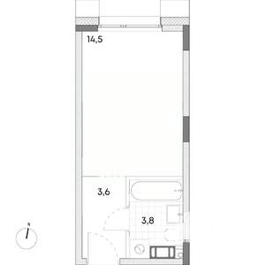 Студия квартира, строящийся дом, 22м2, 5/7 этаж
