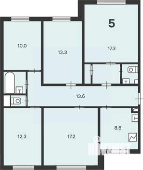 5-к квартира, вторичка, 101м2, 1/12 этаж