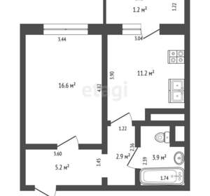 1-к квартира, вторичка, 41м2, 8/19 этаж