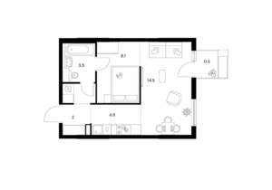 1-к квартира, вторичка, 36м2, 3/25 этаж