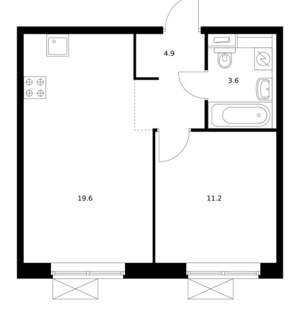 1-к квартира, вторичка, 39м2, 12/28 этаж