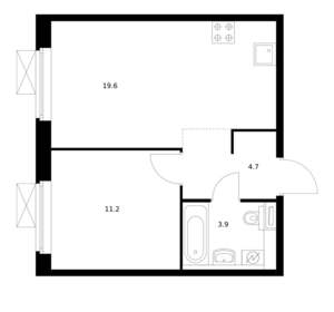 1-к квартира, вторичка, 39м2, 10/14 этаж