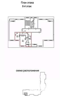 2-к квартира, вторичка, 46м2, 8/9 этаж